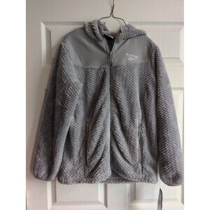 Reebok Womens Lightweight Hooded Fleece Jacket - Large - Dove Gray